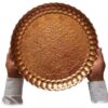سینی پذیرایی مسی طرح حکاکی گل‌دار - الگوی گل‌دار حرفه‌ای قلم‌زنی شده