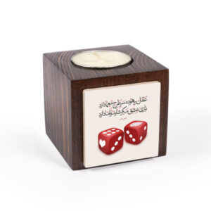 جاشمعی مکعبی چوبی ایرانی عشق