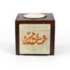 جاشمعی مکعبی چوبی ایرانی طرح ماهی (۲ عدد)