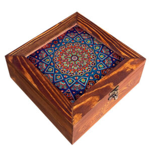 جعبه چای با طرح صندوقچه و تزئینات ایرانی
