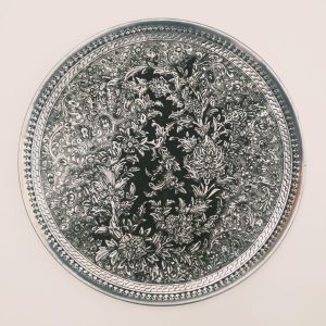سینی مسی تزئینی حکاکی شده با دست با هنر جهانی ایرانی