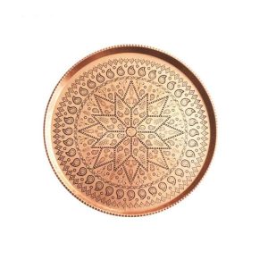 سینی پذیرایی مسی ایرانی سنتی چکش کاری شده سودا