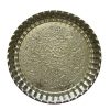 سینی پذیرایی مسی طرح طنین-۲ - دیس گل‌دار ظریف قلم‌زنی شده