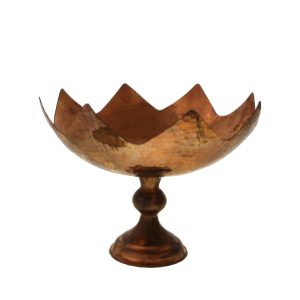 کاسه مسی مناسب برای میوه و شیرینی، سه تار چکش کاری شده
