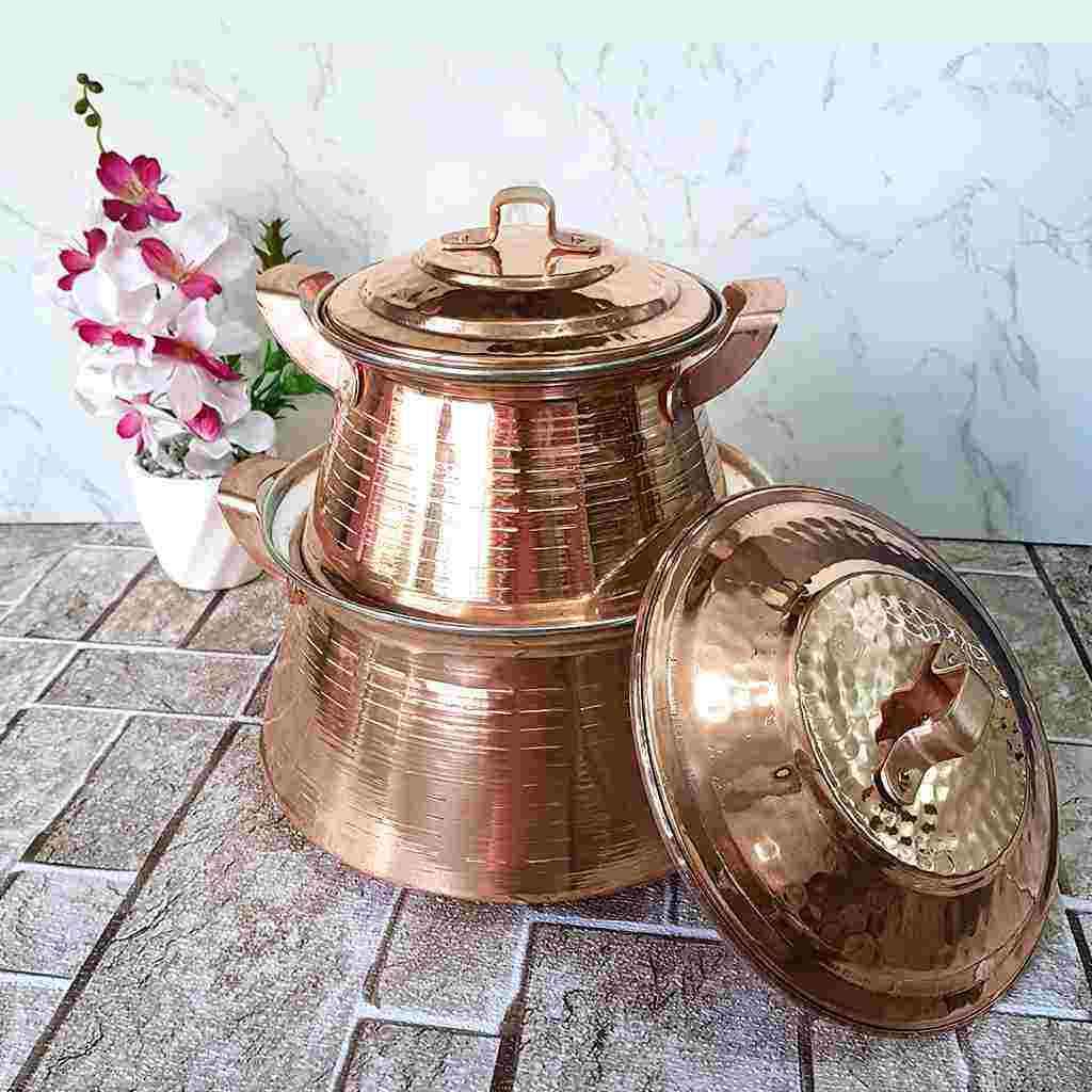 قابلمه مسی زنجان – سبک آشپزی سنتی چکشی گیلدا، مجموعه ۲ عددی