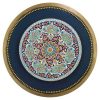 بشقاب سفالی تزئینی با سرمه میناکاری دست‌ساز