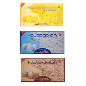 پشمک – پشمک ایرانی با طعم زعفران، وانیل و کاکائو – حاج عبدالله (3x)