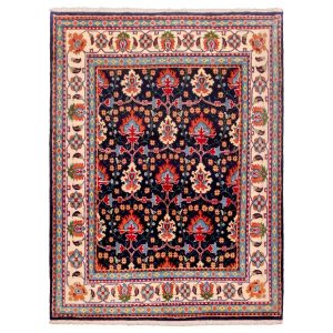 فرش دستباف خراسان طرح فارین (گل‌دار) – پشم مشکی
