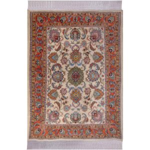 فرش دستباف مشهد طرح سارا (گل‌دار) – پشم کرم