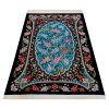 فرش دستباف قم طرح بهشت (گل‌دار) - کرک فیروزه‌ای