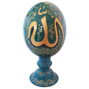 پوسته تخم شترمرغ تزئینی نقاشی شده با دست – الله