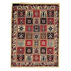 فرش دستباف بختیاری طرح خشتی باغی – پشم کرم