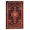 فرش دستباف همدان طرح لچک هندسی - پشم مشکی