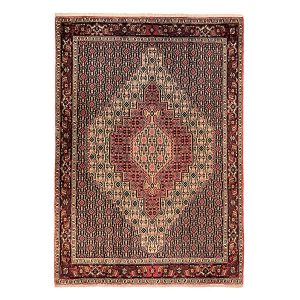 فرش دستباف کردستان طرح ماهی (هراتی) – پشم قهوه‌ای