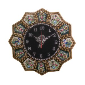 ساعت دیواری چوبی دست ساز ایرانی – هنر خاتم کاری، گلبن