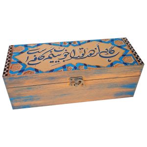 جعبه چوبی برای هدیه با طرح ختایی الهام گرفته از هنر ایرانی