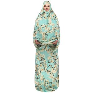 چادر نماز اسلامی زنانه، مناسب برای نمازگزاران – آبی آسمانی