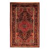 فرش دستباف همدان (طرح بیشه) طرح ترنج هندسی - پشم قرمز