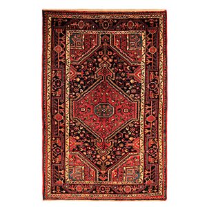 فرش دستباف همدان (طرح بیشه) طرح ترنج هندسی – پشم قرمز