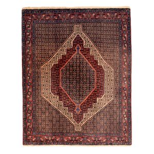 فرش دستباف کردستان طرح ماهی (هراتی) – پشم قهوه‌ای