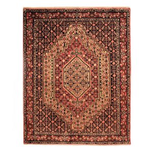 فرش دستباف کردستان طرح ماهی (هراتی) – پشم قهوه‌ای