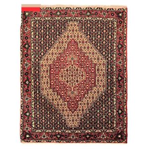 فرش دستباف کردستان طرح ماهی (هراتی) – پشم قهوه‌ای