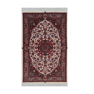 فرش دستباف بیجار (طرح دیبا) طرح ترنج – ابریشم و پشم کرم