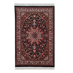 فرش دستباف بیجار (طرح قاجار) طرح ترنج – ابریشم و پشم مشکی