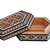 جعبه جواهرات چوبی دست‌ساز با طرح خاتم ایرانی – میلان