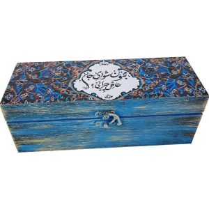 جعبه چوبی برای هدیه دادن با طرح الهام گرفته از هنر ایرانی حامد