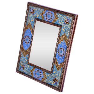 قاب آینه چوبی ایرانی – خاتمکاری مدل طلا