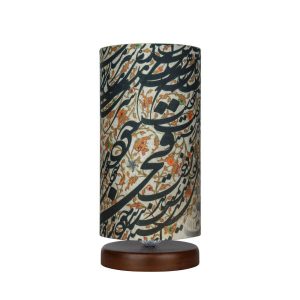 چراغ رومیزی چوبی مینیمالیستی و استوانه کنار تخت، صنایع دستی پارس