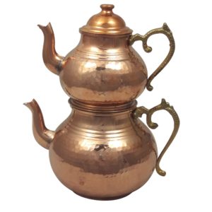 قوری مسی دو نفره ایرانی، چکش کاری شده و بادوام، آذر