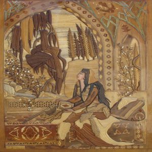 هنر منبت کاری چوب با معرق – دختر جوان هنرمند ایرانی