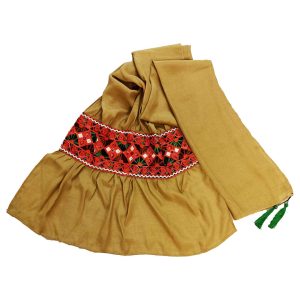شال زنانه بلوچی دوزی شده زرد