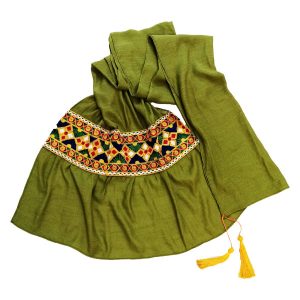 شال زنانه بلوچی دوزی شده سبز