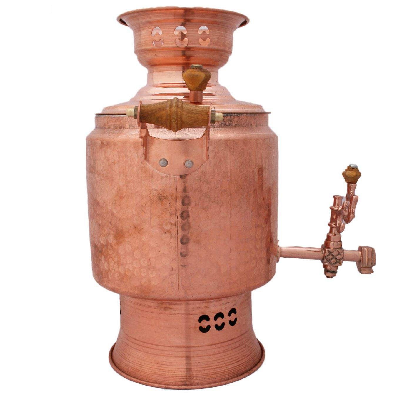 سماور مسی ایرانی طرح سنتی ۲.۵ و ۴ لیتری