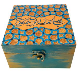 جعبه چوبی برای هدیه با طرح الهام گرفته از هنر ایرانی
