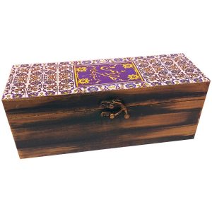 جعبه چوبی برای هدیه با طرح الهام گرفته از هنر ایرانی