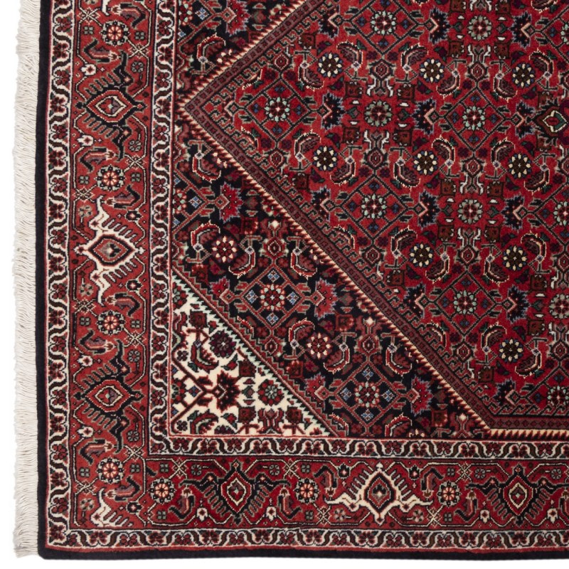 کناره دستباف بیجار (طرح حور) طرح ماهی – ابریشم و پشم قرمز