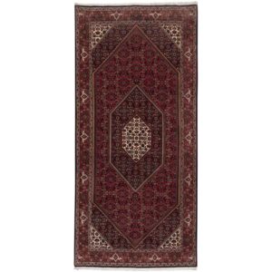 کناره دستباف بیجار (طرح حور) طرح ماهی – ابریشم و پشم قرمز