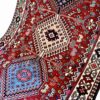 کناره دستباف بختیاری (طرح قشقایی) طرح لوزی هندسی - پشم قرمز