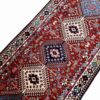 کناره دستباف بختیاری (طرح قشقایی) طرح لوزی هندسی - پشم قرمز