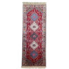 کناره دستباف بختیاری (طرح قشقایی) طرح لوزی هندسی - پشم قرمز