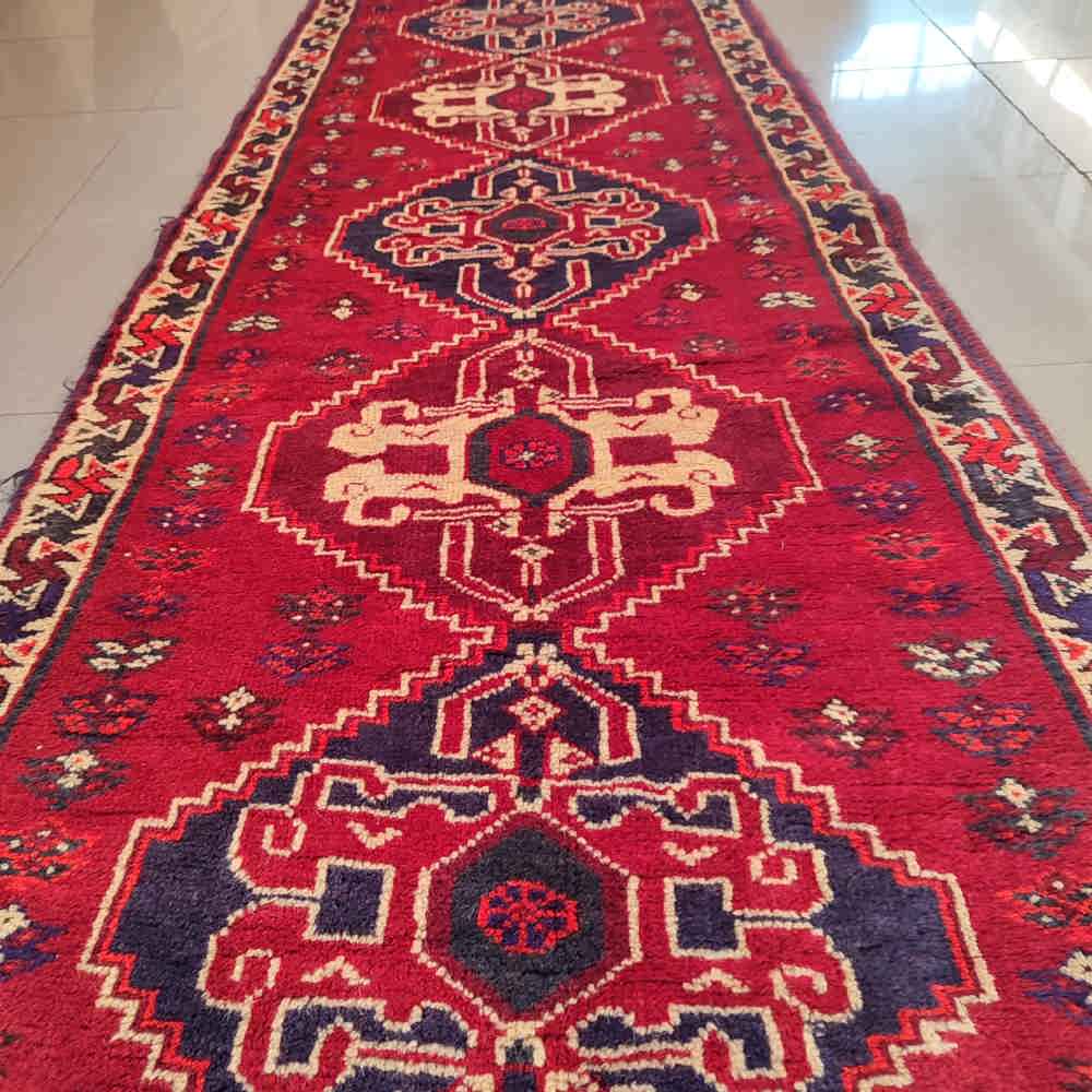 کناره دستباف بختیاری (طرح آرزو) طرح خشتی – پشم مشکی