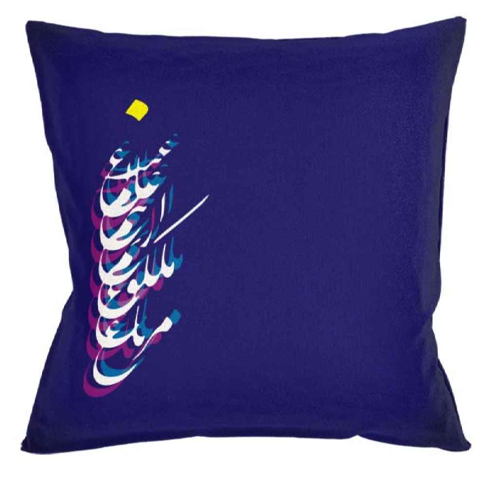 روکش کوسن مخمل آبی ایرانی – طرح صبح (مجموعه ۲ عددی)