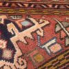 کناره دستباف آذین طرح ترنج هندسی - پشم قهوه‌ای
