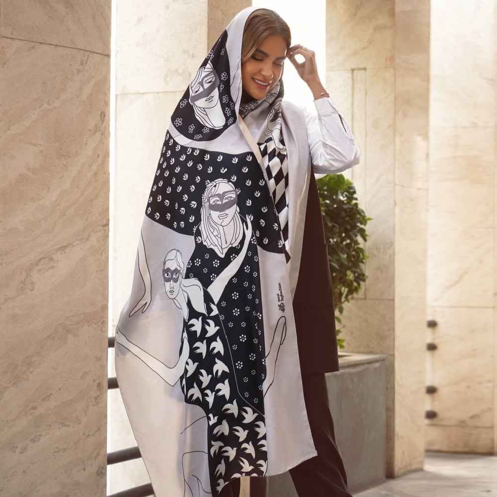 شال طرحدار زنانه، هنری و سبک، احرابان