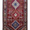 کناره دستباف بختیاری (طرح ارسلان) طرح لوزی هندسی - پشم قرمز