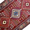 کناره دستباف بختیاری (طرح ارسلان) طرح لوزی هندسی - پشم قرمز